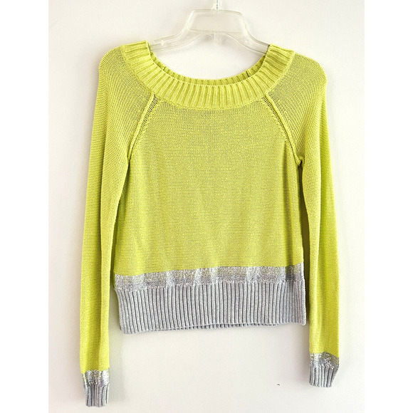 Express Sweaters - Express | Women's Long Sleeve Crew Neck Pullover Knit Sweater Size XS Green